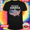 Top God Bless America Star American Flag Map Independence Day Shirt
