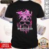 Top Breast Cancer Awareness Skull Girl American Flag Shirt