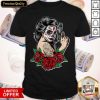Sugar Skull Woman Holding Gun Flower Shirt