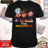 Official Flamingo Halloween And Merry Christmas Happy Hallothanksmas T Shirt