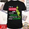 Grinch I’m A Bae Systems Girl My Level Of Sarcasm Depends On Your Level Of Stupidity Christmas Shirt- Design By Romancetees.com