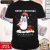 Penguin Face Mask Santa Merry Christmas Quarantine A New Day Of Life Shirt- Design By Romancetees.com