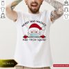 Santa Face Mask Merry And Masked Rad Tech Squad Christmas Shirt- Design By Romancetees.com
