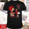 The Peanuts Charlie Brown And Snoopy Woodstock Texas Tech Red Raiders Football Shirt- Design By Romancetees.com