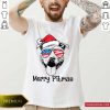 Pitbull Hat Santa Glasses American Flag Merry Pitmas Shirt- Design By Romancetees.com