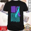 Teal And Purple Ribbon Flag Suicide Awareness Shirt