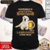 Happiness Is An Old Man With A Beer And A Labrador Lying Near Shirt